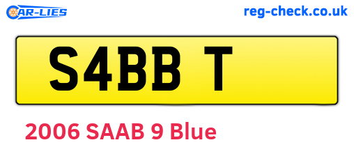 S4BBT are the vehicle registration plates.