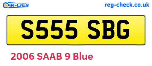 S555SBG are the vehicle registration plates.