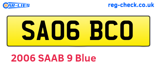SA06BCO are the vehicle registration plates.