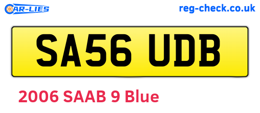 SA56UDB are the vehicle registration plates.