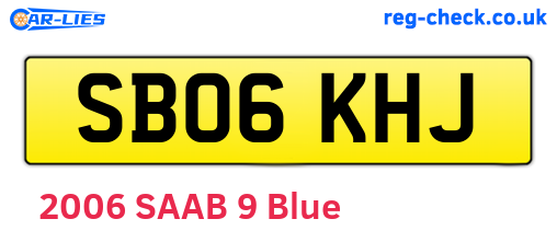 SB06KHJ are the vehicle registration plates.