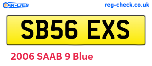 SB56EXS are the vehicle registration plates.