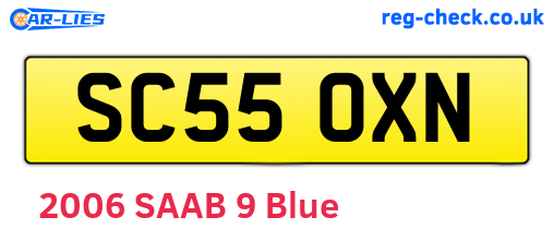 SC55OXN are the vehicle registration plates.