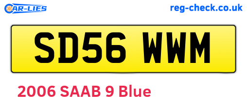 SD56WWM are the vehicle registration plates.