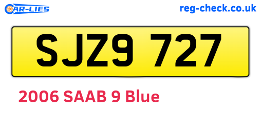 SJZ9727 are the vehicle registration plates.