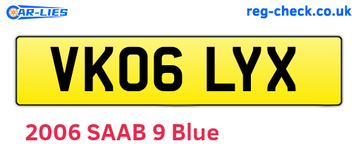 VK06LYX are the vehicle registration plates.