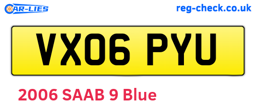 VX06PYU are the vehicle registration plates.