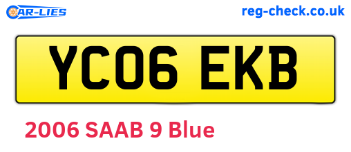 YC06EKB are the vehicle registration plates.