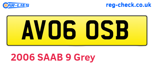 AV06OSB are the vehicle registration plates.