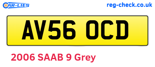 AV56OCD are the vehicle registration plates.