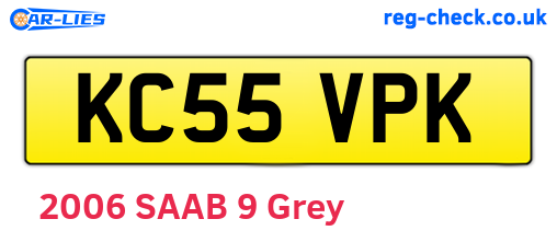 KC55VPK are the vehicle registration plates.