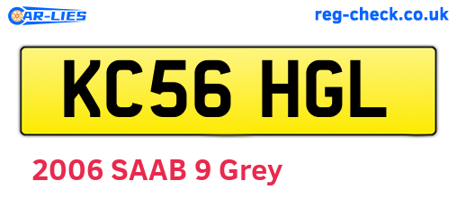 KC56HGL are the vehicle registration plates.