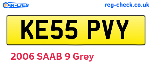 KE55PVY are the vehicle registration plates.