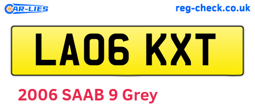 LA06KXT are the vehicle registration plates.
