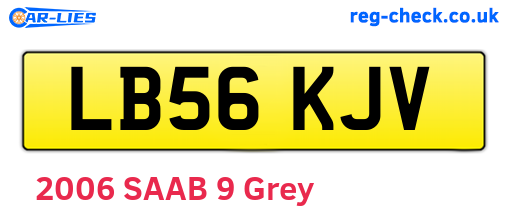 LB56KJV are the vehicle registration plates.