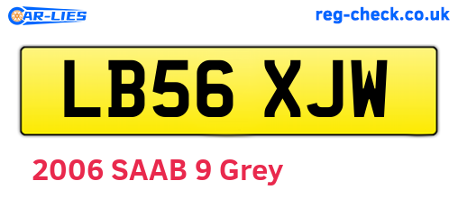 LB56XJW are the vehicle registration plates.