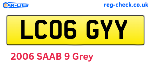 LC06GYY are the vehicle registration plates.