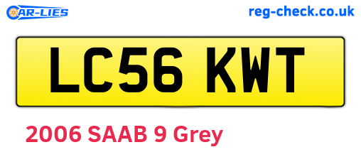 LC56KWT are the vehicle registration plates.
