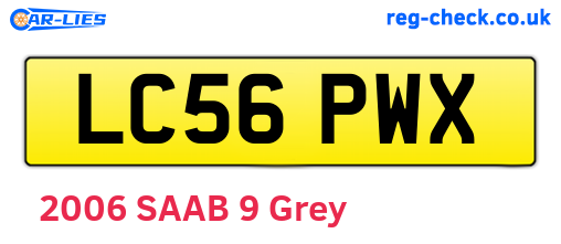 LC56PWX are the vehicle registration plates.