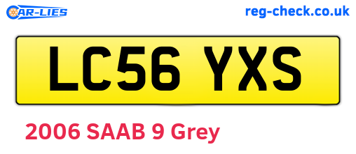 LC56YXS are the vehicle registration plates.