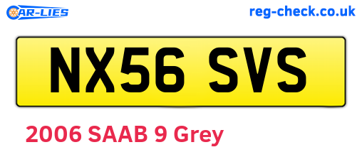 NX56SVS are the vehicle registration plates.