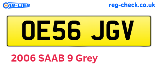 OE56JGV are the vehicle registration plates.