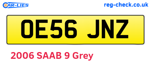 OE56JNZ are the vehicle registration plates.
