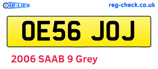 OE56JOJ are the vehicle registration plates.