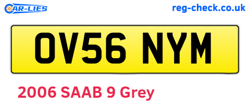 OV56NYM are the vehicle registration plates.