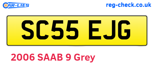 SC55EJG are the vehicle registration plates.