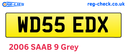 WD55EDX are the vehicle registration plates.