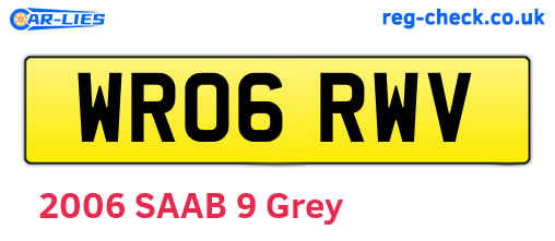 WR06RWV are the vehicle registration plates.