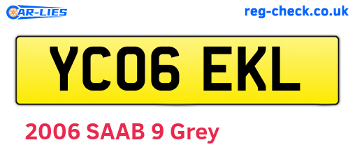 YC06EKL are the vehicle registration plates.