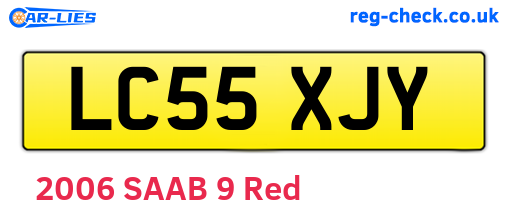 LC55XJY are the vehicle registration plates.