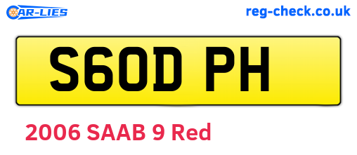S60DPH are the vehicle registration plates.