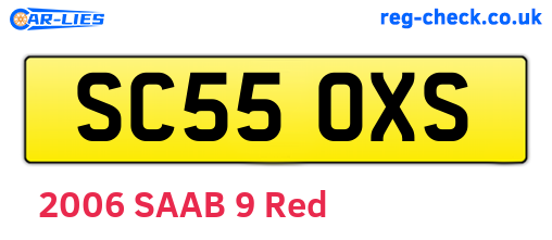 SC55OXS are the vehicle registration plates.