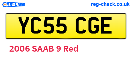 YC55CGE are the vehicle registration plates.