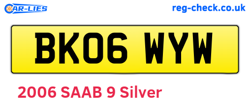BK06WYW are the vehicle registration plates.