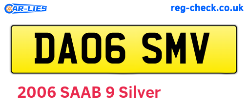 DA06SMV are the vehicle registration plates.
