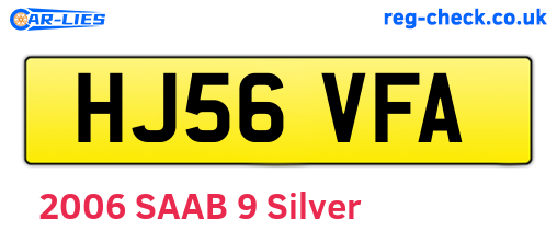 HJ56VFA are the vehicle registration plates.