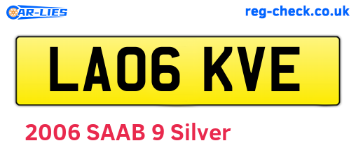 LA06KVE are the vehicle registration plates.