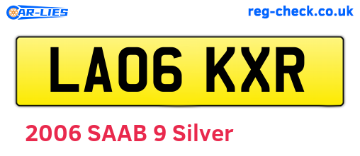 LA06KXR are the vehicle registration plates.