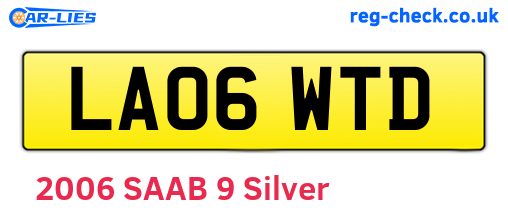 LA06WTD are the vehicle registration plates.