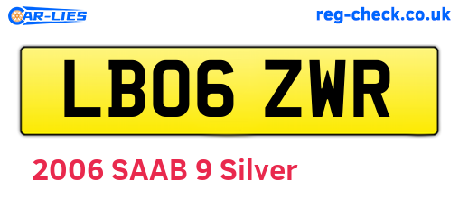 LB06ZWR are the vehicle registration plates.