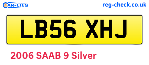 LB56XHJ are the vehicle registration plates.