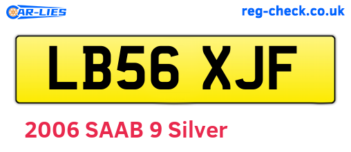 LB56XJF are the vehicle registration plates.