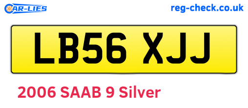 LB56XJJ are the vehicle registration plates.