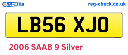 LB56XJO are the vehicle registration plates.
