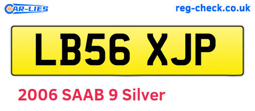 LB56XJP are the vehicle registration plates.