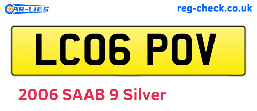 LC06POV are the vehicle registration plates.